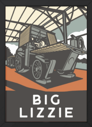 Big Lizzie, Red Cliffs - A3 Poster (Framed)