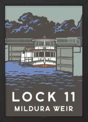 Mildura Weir – Lock 11 - A3 Poster (Framed)